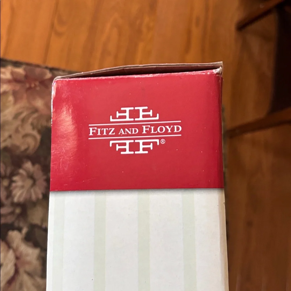Fitz and Floyd Green Gold Cream Gregorian 13x16 Platter in Box